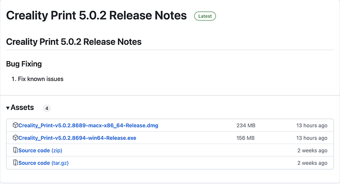 Creality Print 5.0.2 Release
