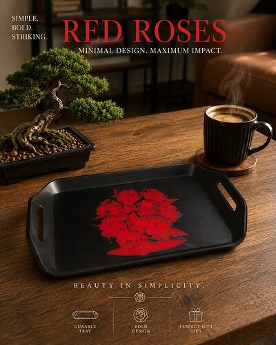 red rose tray cover