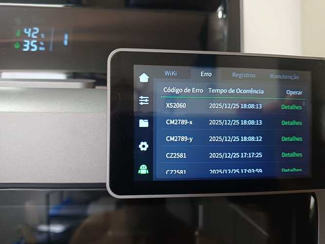 k2pro_lista de erros