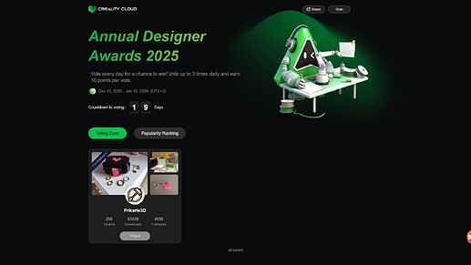Creality Cloud Annual Designer Awards 2025