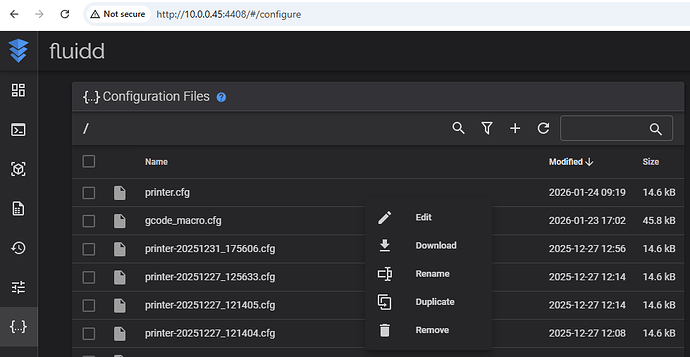 Fluidd Config Files Upload