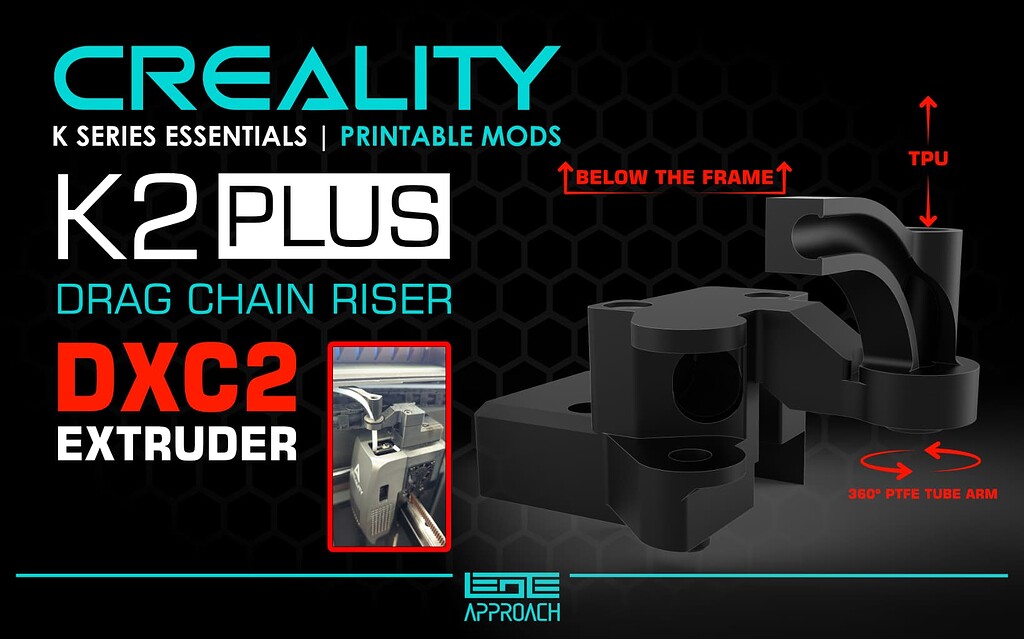 Creality Guide Chain Riser K2 Plus Chain Riser Fix for PTFE Tube Rubbing - Flagship K Series ...