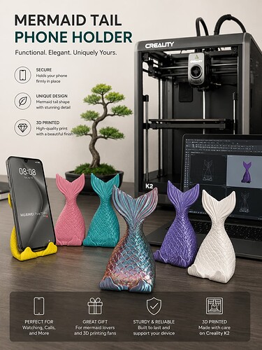 Mermaid fishtail phone holder poster